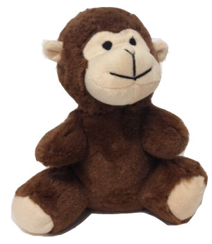6.5" BROWN PLUSH MONKDY WITH EMBROIDERY EYES
